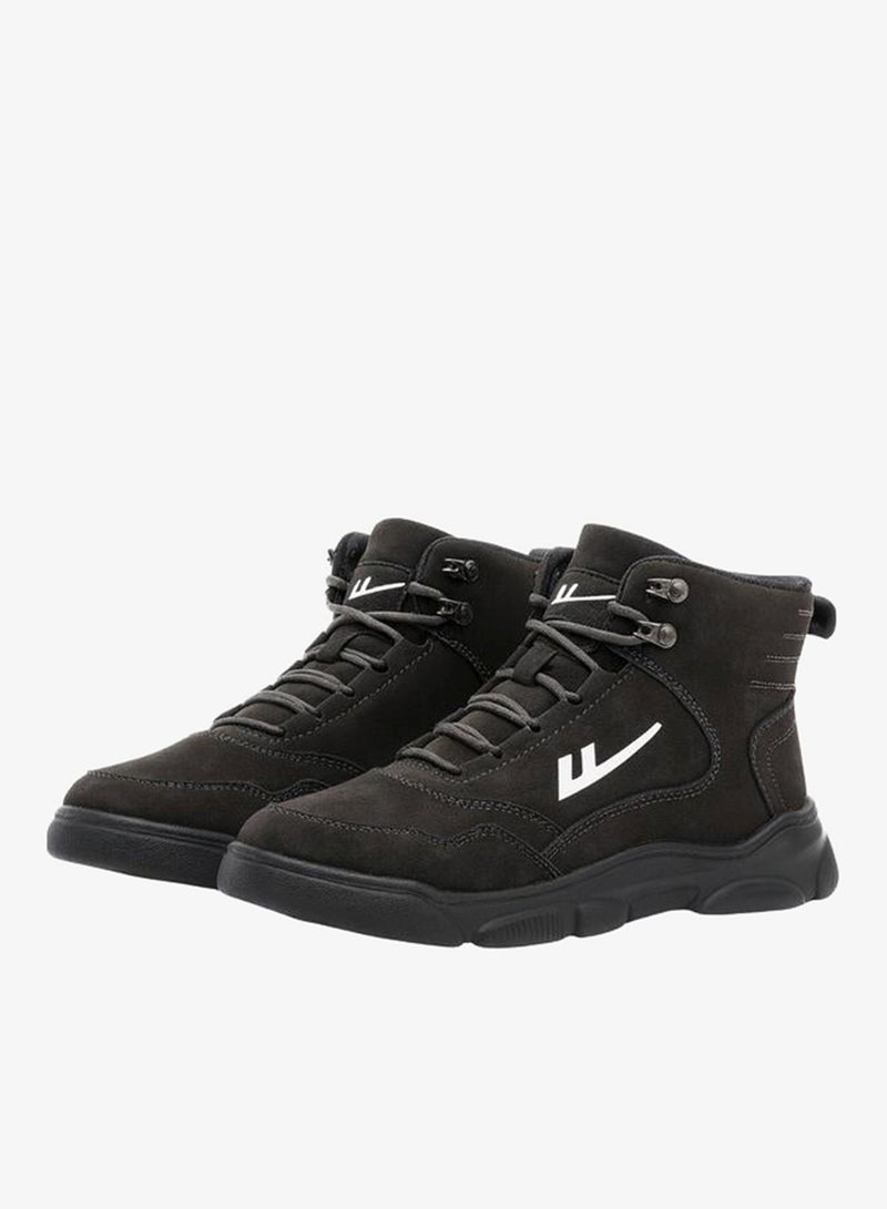 BABAYA Men Logo Detail Lace Up Boots - Image 1